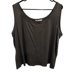 Nygard Collection Sleeveless Tank Top Dark Brown Nylon Spandex Sz